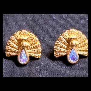 Stunning VINTAGE Peacock Earrings
